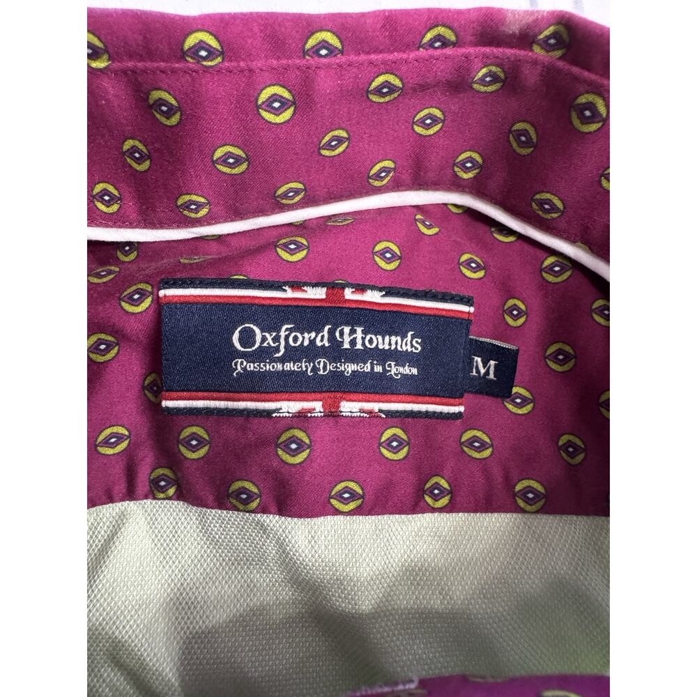 Oxford Hounds Luxury Mint Green Pink Collar Button Up Shirt Men’s Size Medium - Picture 4 of 7